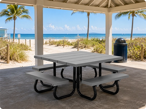 Commercial aluminum picnic table for parks and outdoor facilities